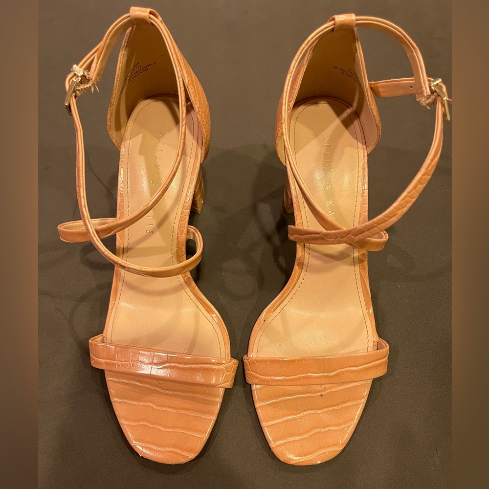Nude block heels